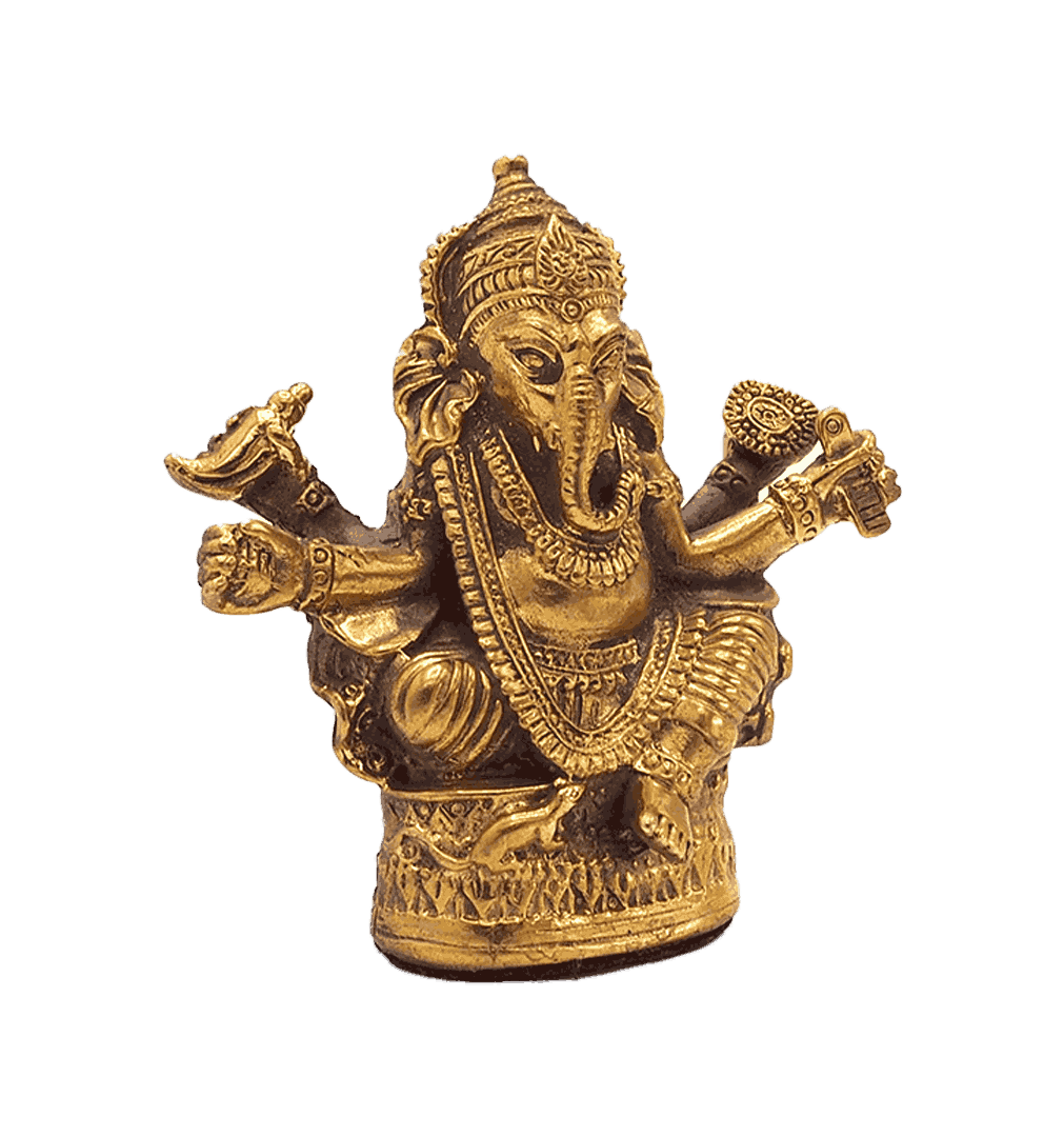 gold metallic shining ganesha lord